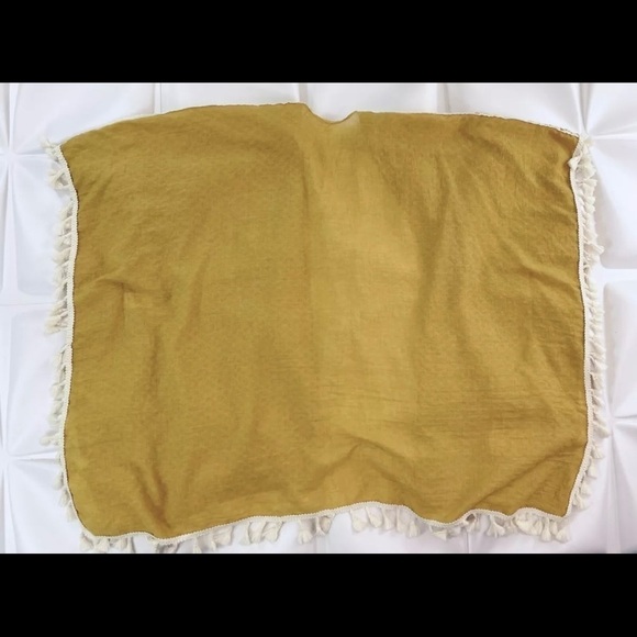 Do Everything in Love Anthropologie Women Mustard Crochet Fringe Kimono Cardigan - Picture 5 of 5